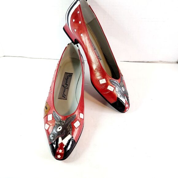 Rare Democratic Donkey MARGARET JERROLD 1996 Election Shoes Heels Pumps Sz 6.5 - Picture 3 of 14
